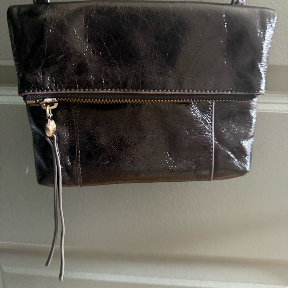 HOBO Black Crossbody Bag with Glossy Finish